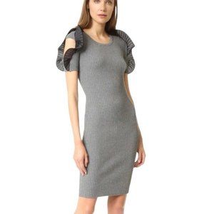 Opening Ceremony Ribbed Knit Ruffle Sleeve Dress